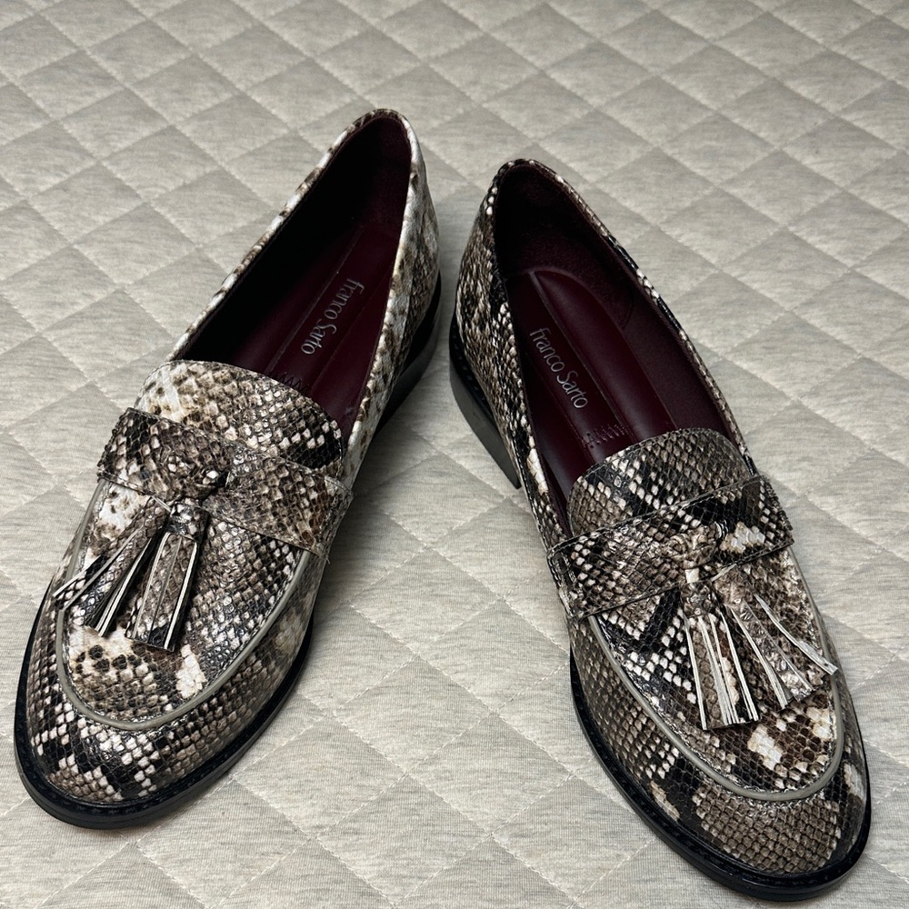 Franco Sarto Snakeskin Patterned Loafers 8.5M